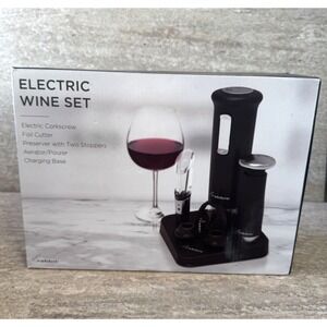 NEW Rabbit Electric Wine Set Corkscrew Aerator Pourer Preserver Stoppers Cutter